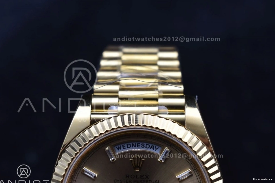 On VR3255 Dial YG Edition Sustainable 228238 654 Best 40 Bracelet Date ARF Crystal Weight) 1:1 President (Gain Gold Day 0415